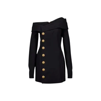 BALMAIN Long Sleeved Dresses Women's Black