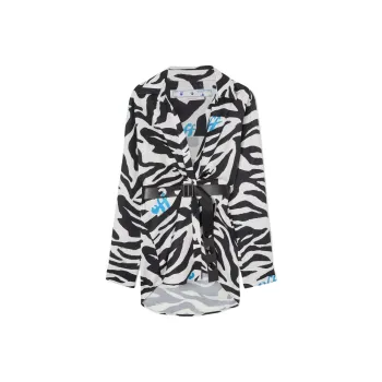 OFF-WHITE SS22 Long-Sleeved Dresses Women's Black/White