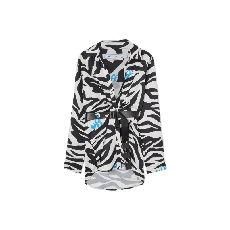 OFF WHITE SS22 Long Sleeved Dresses Women's Black/White-0