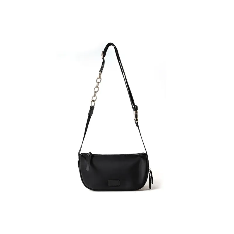 Vigno Oxford One Shoulder Small Square Bag Women's Black/Ecru-10