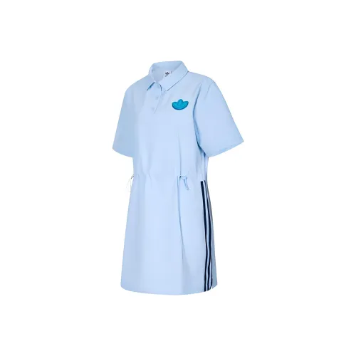 Adidas Originals Short Sleeved Dresses Women's Blue