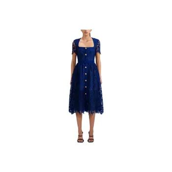 Self portrait Short Sleeved Dress Women's Dark Blue