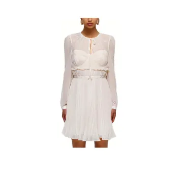Self portrait Long Sleeved Dress Women's Ivory White