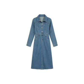 HUASJ Long Sleeved Dresses Women's Blue