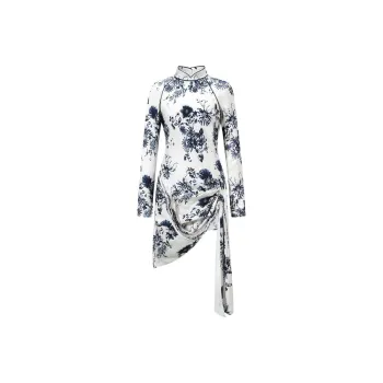 Shanghai Tang Draped Floral print Dress