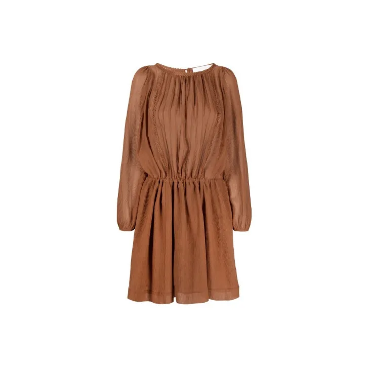 See By Chloe Long-Sleeved Dresses Women's Brown-0