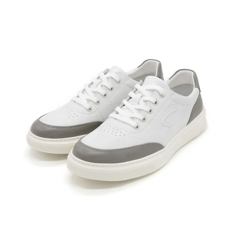 Satchi Height Increasing Low Top Skateboard Shoes, Casual Shoes Men's White-3