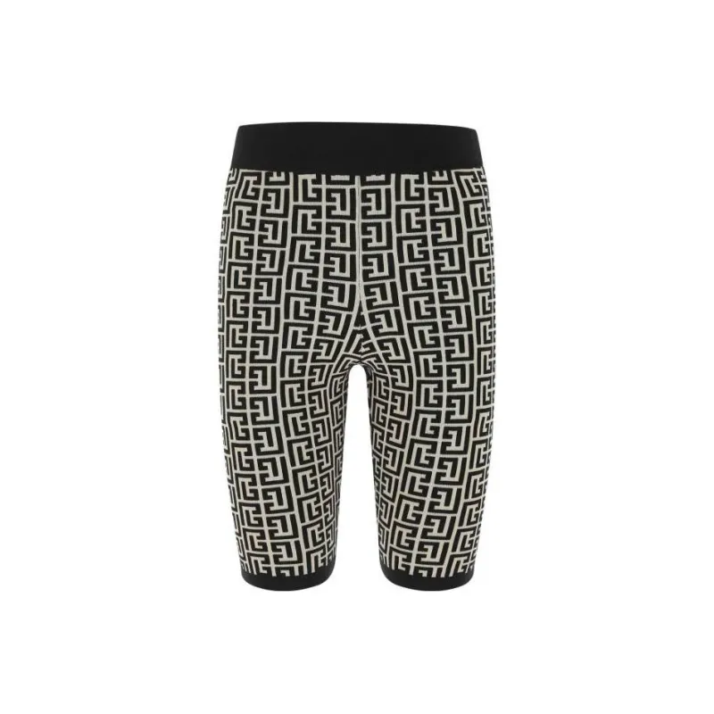 BALMAIN Monogram print Knitted Shorts-0