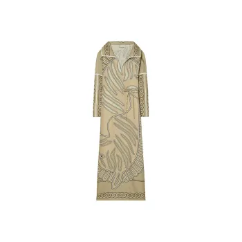 TORY BURCH Abstract pattern Linen Kaftan Dress