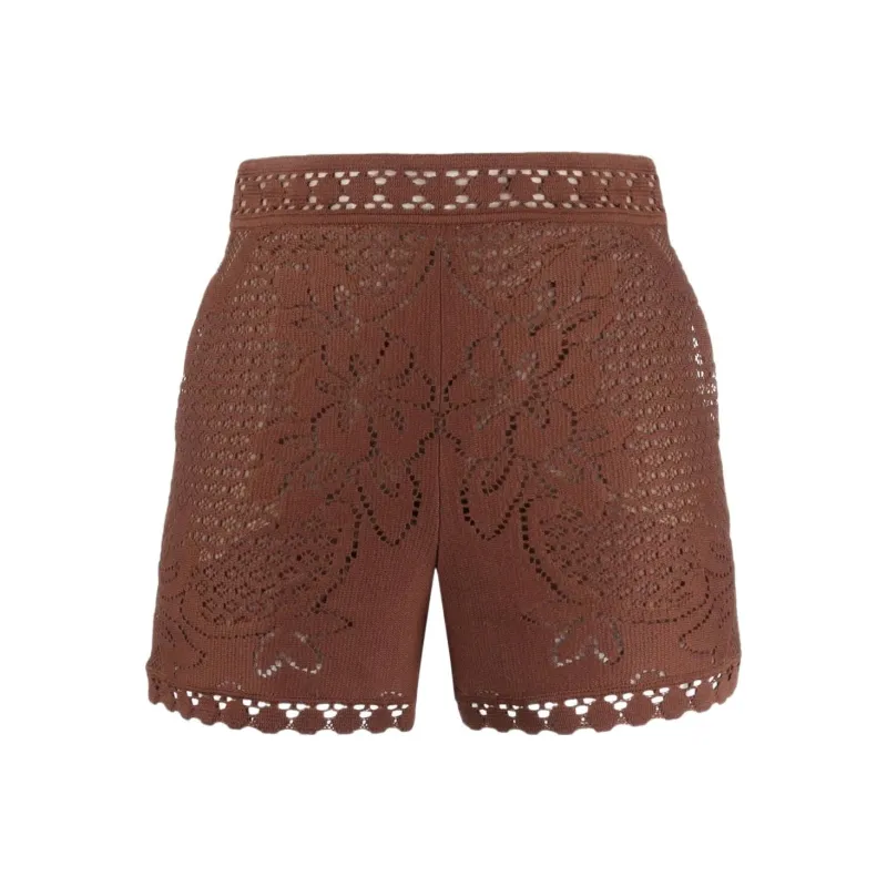 Valentino Casual Shorts Women's Brown Red-0