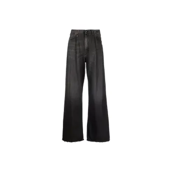 R13 Ellery Wide-Leg Pleated Jeans