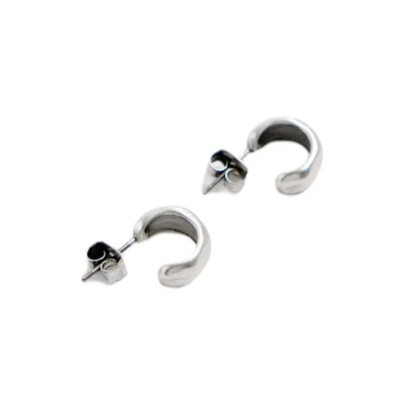 ZARA Metal Earrings Men's Silver-1