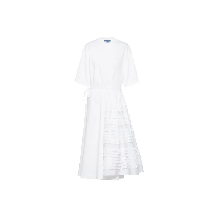 PRADA SS21 Short-Sleeved Dresses Women's White-0