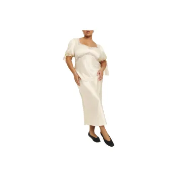 REFORMATION Stella Silk Dress Es Short-Sleeved Dresses Women's Ivory