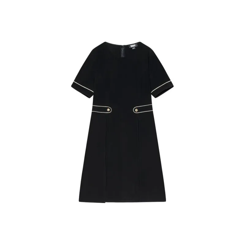 DKNY Short Sleeved Dress Women's Black-0