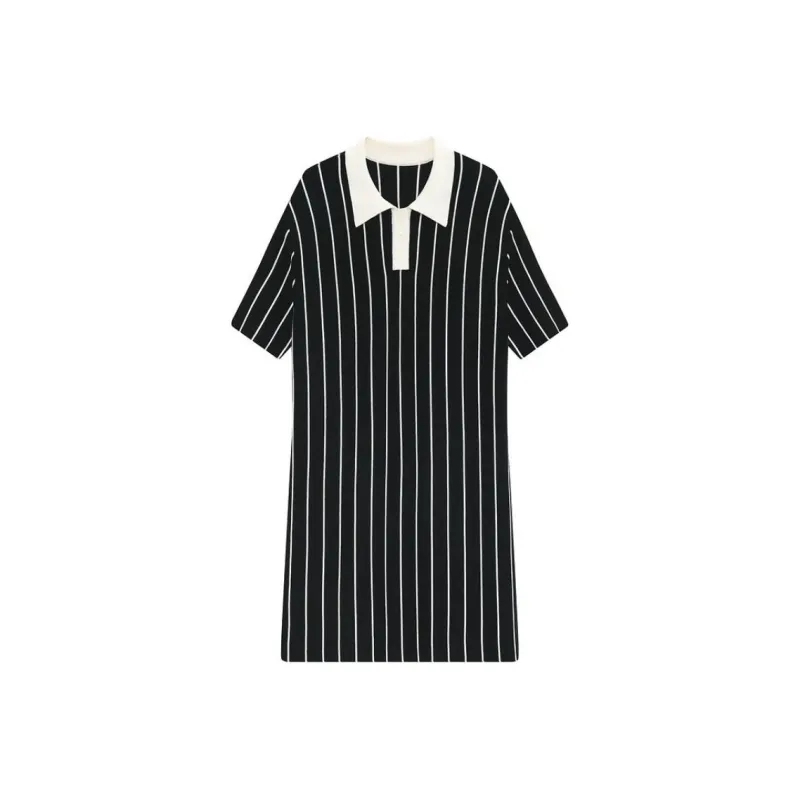 DKNY Short Sleeved Dress Women's Black & Multicolor-0