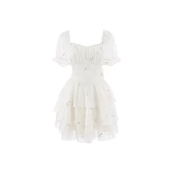 Incolore Short Sleeved Dresses Women's White