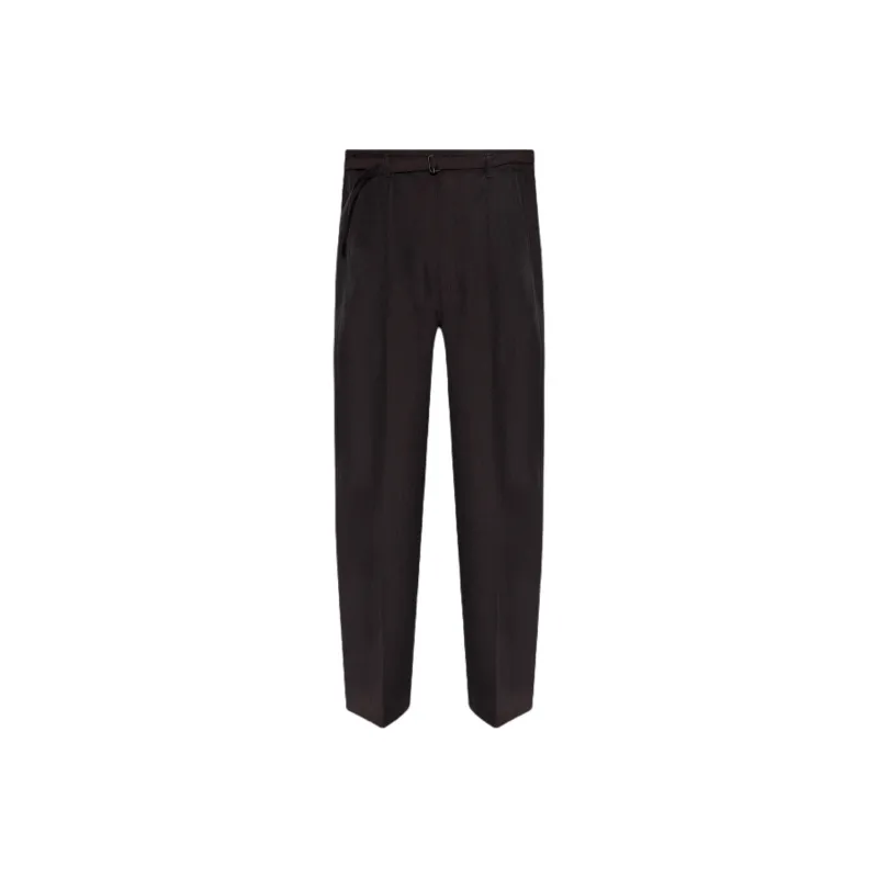 Lemaire Belted Tailored Pants 'Dark Espresso Melange'-0