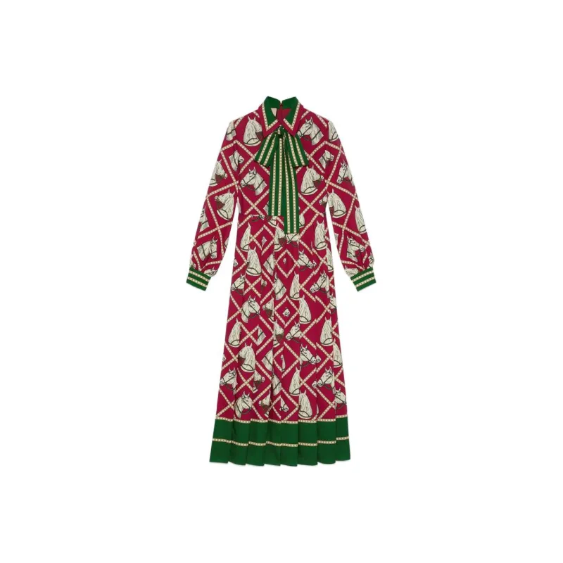 GUCCI Check Equestrian Printed Dress-0