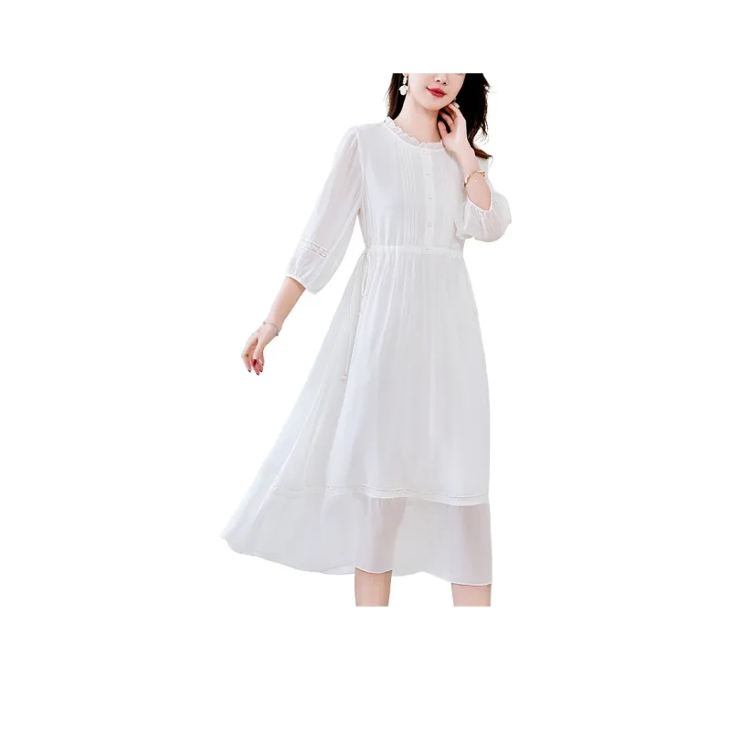 To The West Long Sleeved Dresses Women's White-0