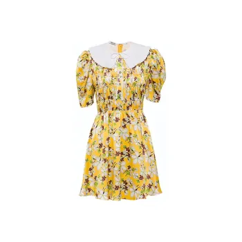 MIU MIU Short Sleeved Dress Women's Yellow