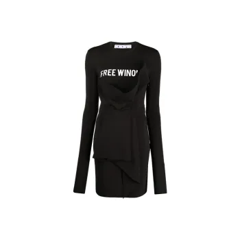 OFF-WHITE FW21 Long-Sleeved Dresses Women's Black