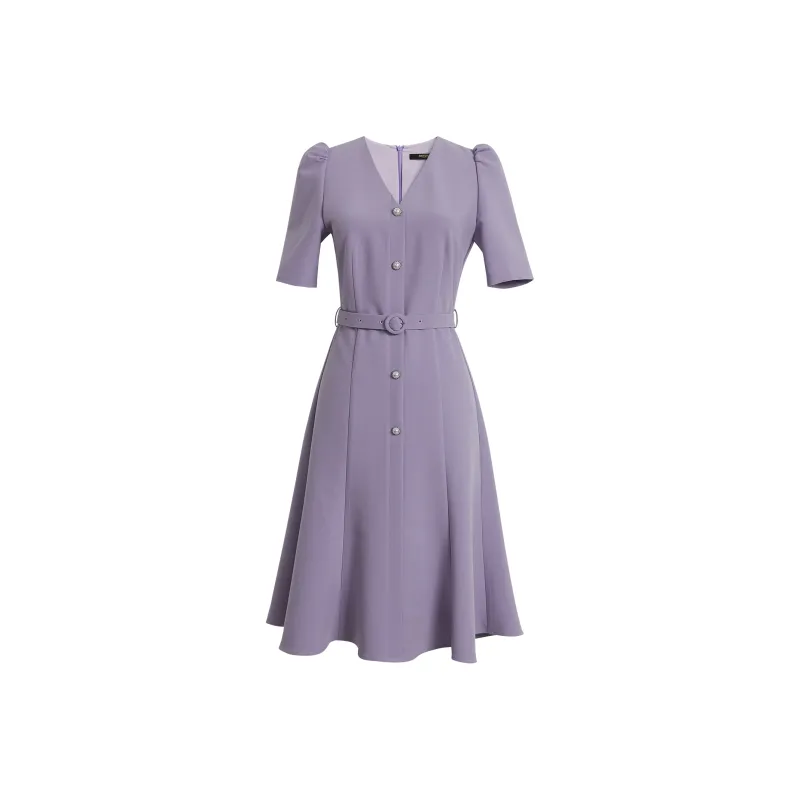 ROEYSHOUSE Short Sleeved Dress Women's Light Purple-0