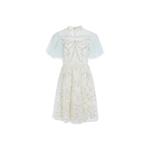 Marie Elie Short Sleeved Dresses Women's Even Color