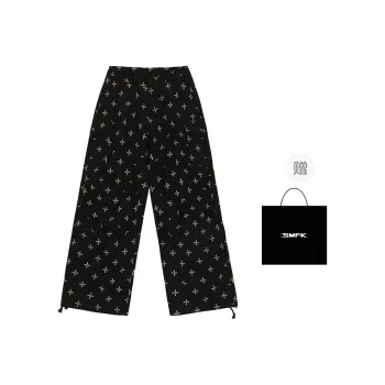 SMFK SS25 Casual Pants Unisex Black Garden