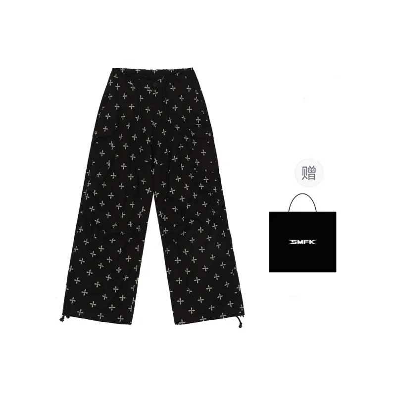 SMFK SS25 Casual Pants Unisex Black Garden-0