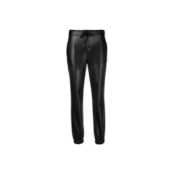 THEORY Leather Pants Women's Black