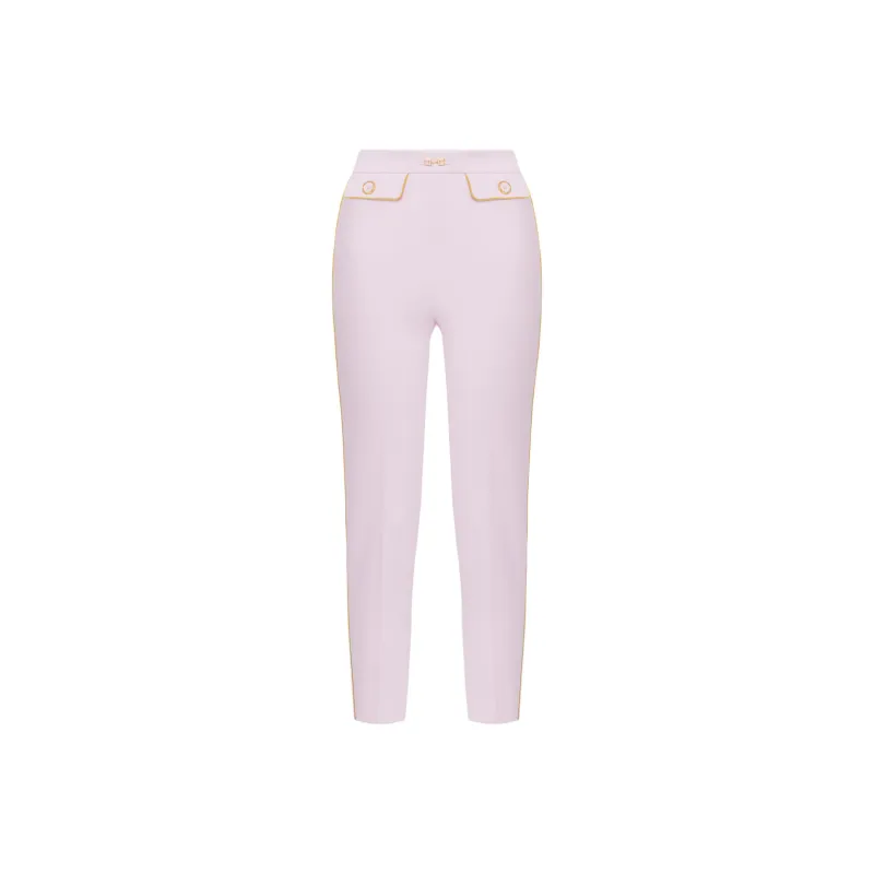 Elisabetta Franchi Piped trim Crepe Slim fit Trousers-0