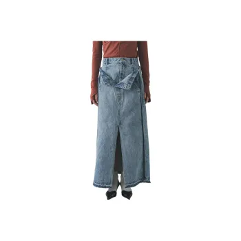 PUBLIC TOKYO Denim Long Skirt Women's Blue