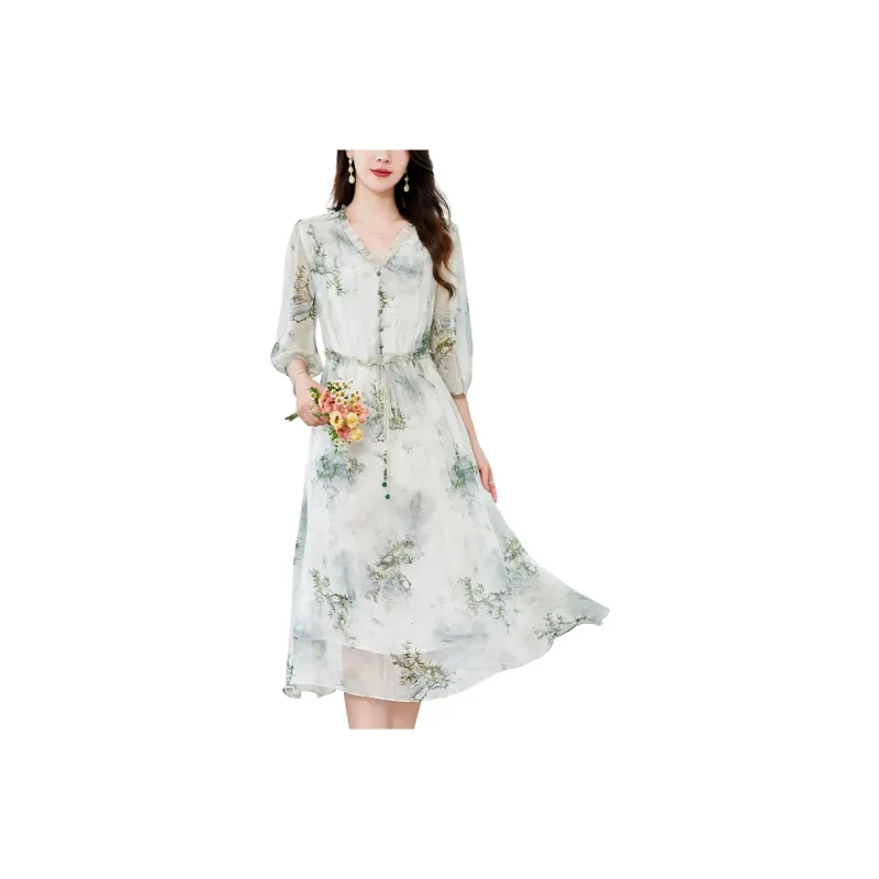 To The West Long Sleeved Dresses Women's Green-0