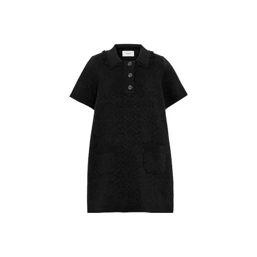 COACH SS23 Short Sleeved Dress Women's Black