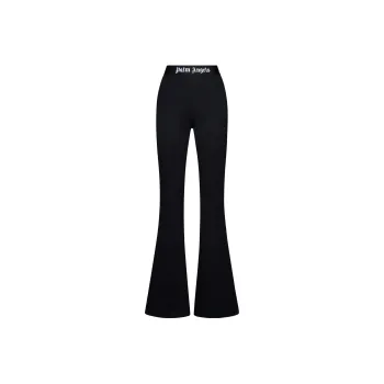 PALM ANGELS Logo Waistband Flared Leggings