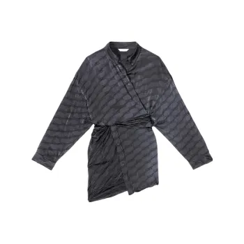 Balenciaga Bb Monogram Wrap Dress