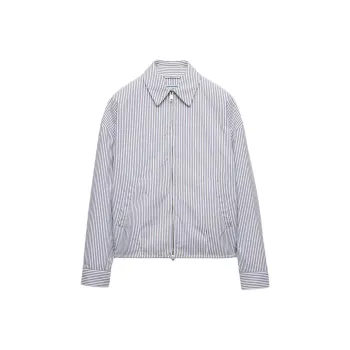 PRADA Striped Poplin Blouson Jacket