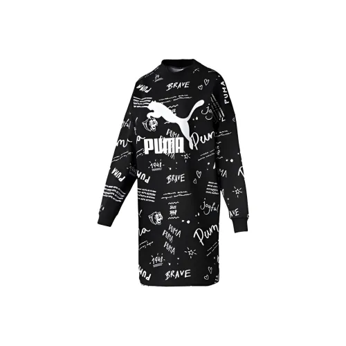 PUMA Long Sleeved Dresses Women's Black