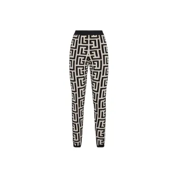 BALMAIN Monogram Knitted Leggings