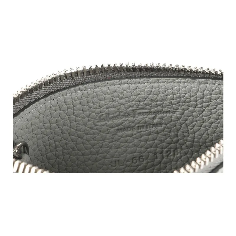 FERRAGAMO Cow Leather Wallet Men's Blue Gray-5