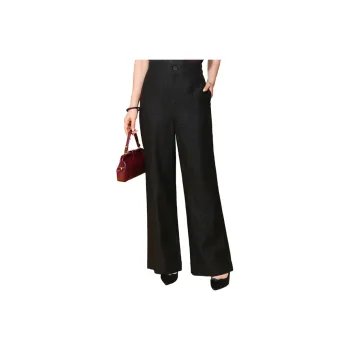 Yi Mengyuan Silk Casual Pants Women's Black