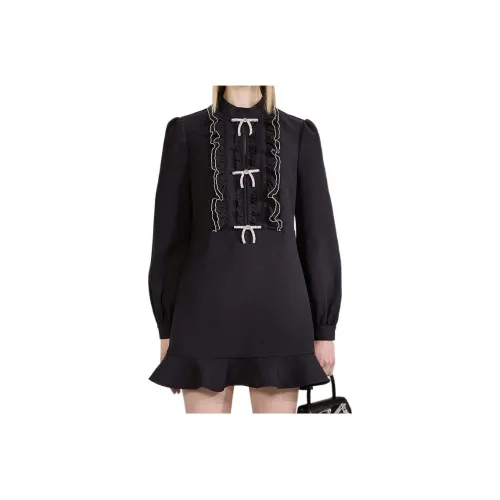 Self portrait Crepe Ruffled Mini Dress