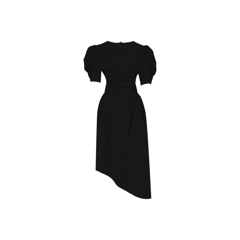 Duffy Fashion Short Sleeved Dresses Women's Black-0
