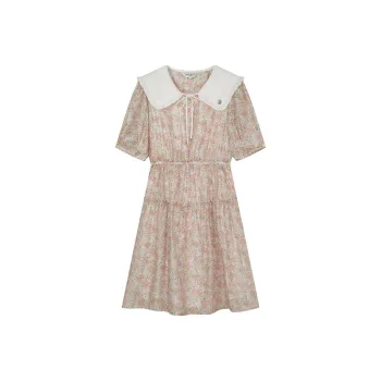 Teenie Weenie Short Sleeved Dresses Women's Color Blocking