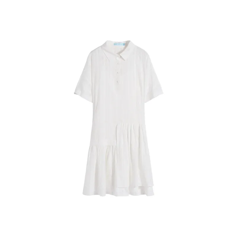 SEENFAAN Short-Sleeved Dresses Women's Fairy White-0