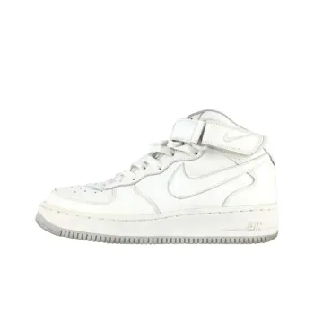 Nike Air Force 1 Anti Slip Wear Resistant Mid Top Basketball Shoes Men's White