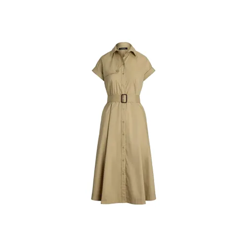 Polo Ralph Lauren FW24 Short-Sleeved Dresses Women's Birch Tree Brown