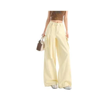 NHZN Casual Pants Women's Light Yellow