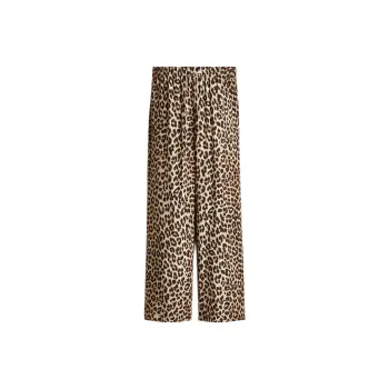 H&M Casual Pants Women's Beige/Leopard Print